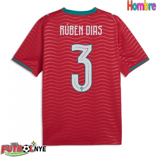 Camiseta Portugal Ruben Dias #3 Primera Equipación Mundial 2026 manga corta